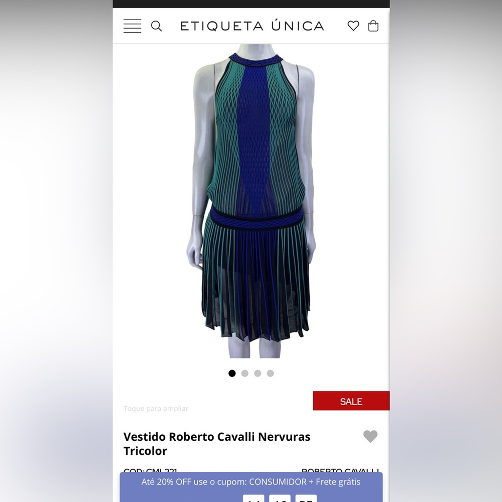 Roberto Cavalli Midi Green and Black Knit Dress No Tags